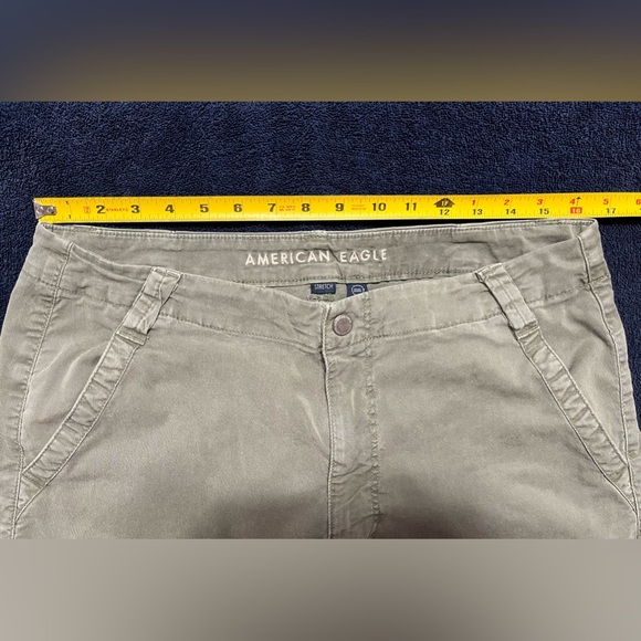 American Eagle Dreamy Drape Super High-Rise Baggy Wide Leg Green Pants Size 14 - Picture 11 of 11